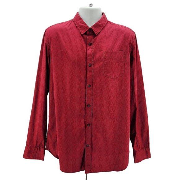 NWT Sovereign Code Prophet Retro Red Pattern Long Sleeve Button Shirt Mens XL - Picture 1 of 6
